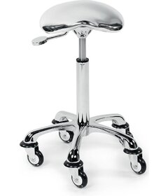 Sibel ROLLERCOASTER Eccentric stolička pre kaderníčku, strieborná