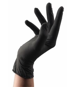 Sibel 100ks čierne latexové rukavice L, veľké