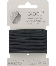 Sibel čierne 16ks gumičky do vlasov tenké