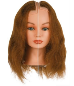 Cvičná hlava LEFT + RIGHT, 100% ľudské vlasy