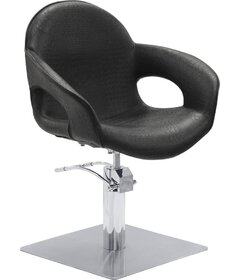 Sibel CAPRICIOUS kadernícka stolička Croco čierna, štvorcová podstava