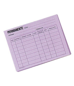 50ks zákaznícke kartičky na farbenie, fialové, 16x12cm