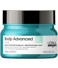 L'Oréal Professionnel Scalp Advanced Anti-Oiliness Clay 2v1 maska a šampón na mastné vlasy 250ml