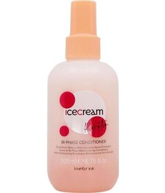Inebrya Ice Cream Keratin Bi-Phase dvojfázový bezoplachový kondicionér na poškodené vlasy 200ml