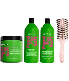 Matrix Food For Soft šampón 1000ml + kondicionér 1000ml + maska 500ml + My-She Ventush kefa