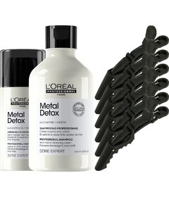 L'Oréal Professionnel Metal Detox šampón 300ml + krém 100ml + My-She SalonVice 6ks klipy do vlasov