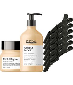L'Oréal Professionnel Absolut Repair šampón 500ml + maska 250ml + My-She SalonVice 6ks klipy