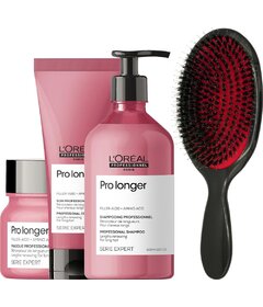 L'Oréal Professionnel Pro Longer šampón 500ml + kondicionér 200ml + maska 250ml + My-She kefa