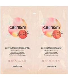 Inebrya Ice Cream Keratin rekonštrukčný šampón 15ml + maska 15ml