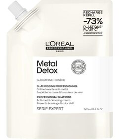 L'Oréal Professionnel Metal Detox čistiaci šampón na farbené a poškodené vlasy 500ml, náhradná náplň