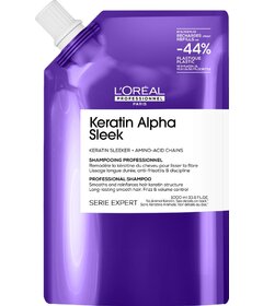 L'Oréal Professionnel Keratin Alpha Sleek uhladzujúci šampón na krepovité vlasy 1000ml, náplň