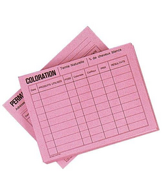 50ks zákaznícke kartičky na farbenie, ružové, 16x12cm