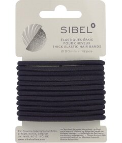 Sibel čierne 12ks gumičky do vlasov hrubé