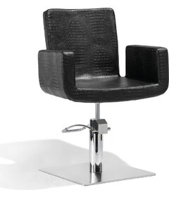 ATTRACTIO kadernícka stolička Croco, čierna, podstava štvorec