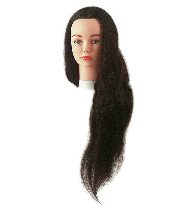 Cvičná hlava JENNY, 100% natural vlasy