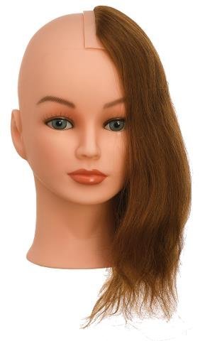 Cvičná hlava HALF BOBON, 100% ľudské vlasy 25-35cm