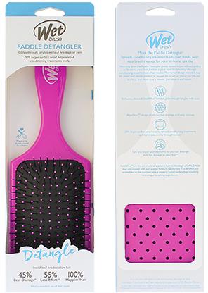 Wet Brush Paddle Detangler kefa na vlasy, ružová
