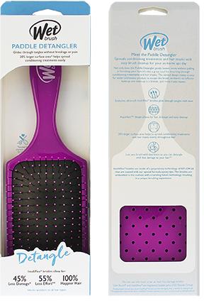 Wet Brush Paddle Detangler kefa na vlasy, fialová